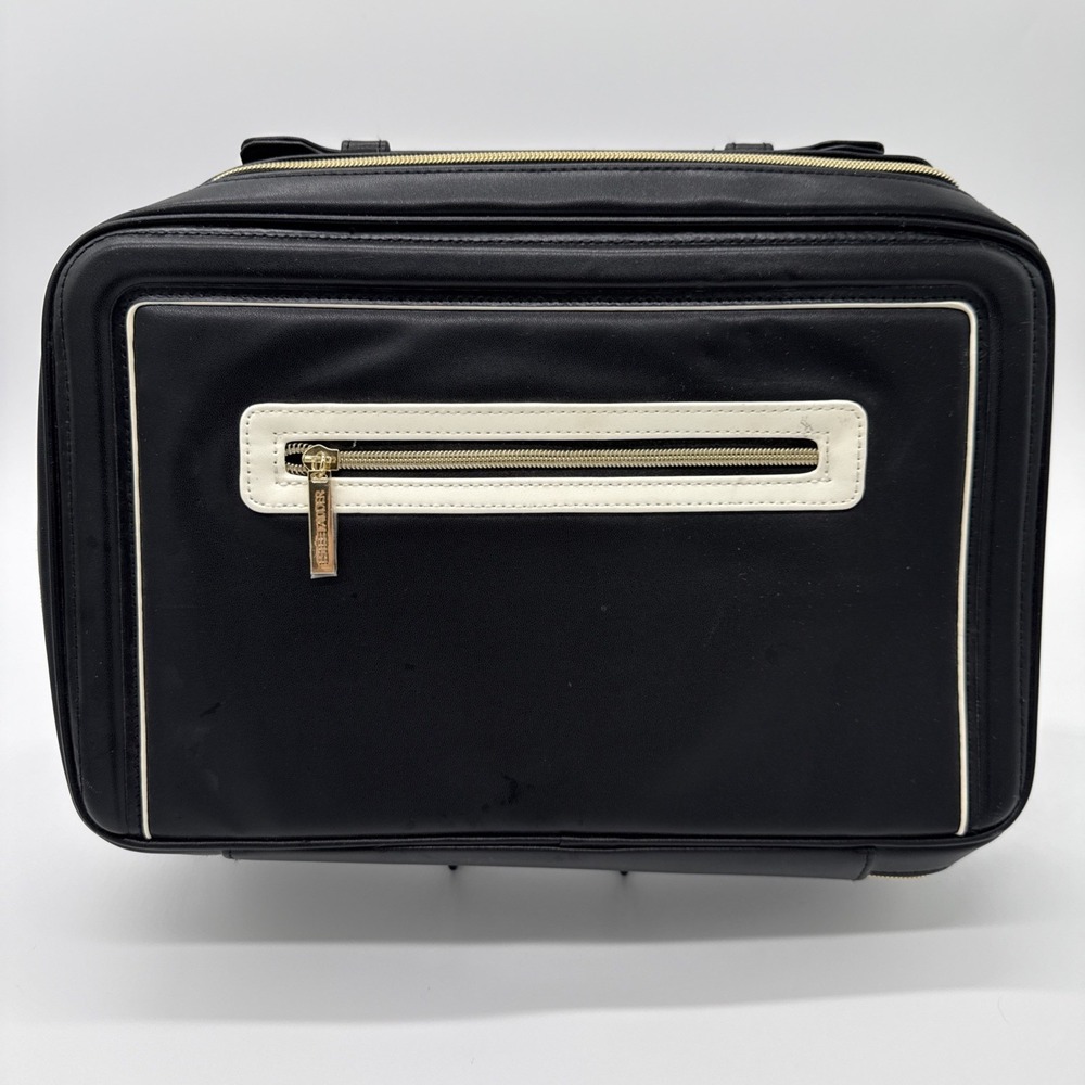 Estee Lauder Black White Trim Makeup Cosmetic‎ Bag Train Case